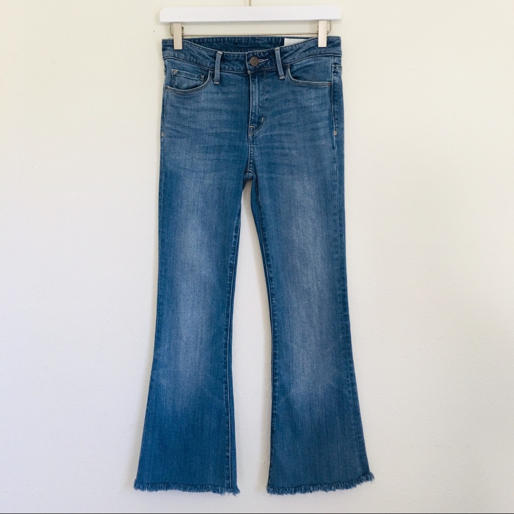 High rise and skinny flare jeans